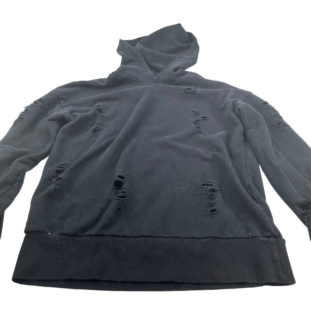 Wet Seal Women's Size Medium Hoodie Distressed Black Preowned